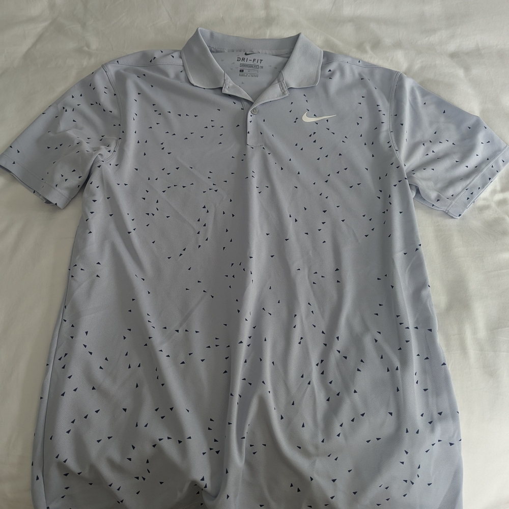 Nike Men's Gray Polo with Navy Accents
